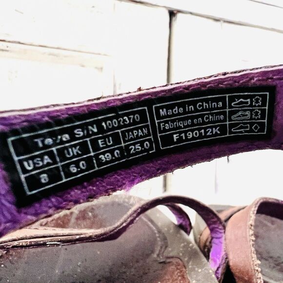 Teva Cabrillo Brown Leather Strappy Wedge Sandals Comfort - Size 8 - Picture 8 of 8